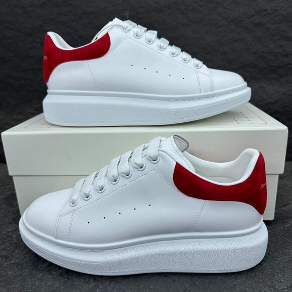 Alexander McQueen Shoes - Alexander McQueen Women's White &Red Sneakers
